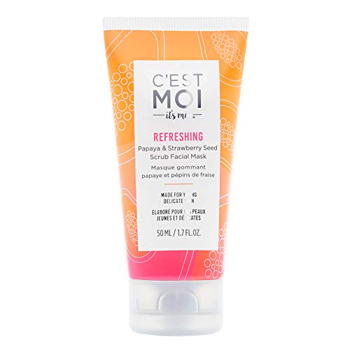 C'est Moi Papaya & Strawberry Seed Scrub Facial Mask - Hydrating & Balancing 1.7 oz
