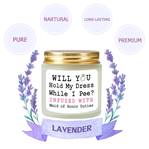 Lavender Scented Candle - Maid of Honor Proposal Gift - 4oz