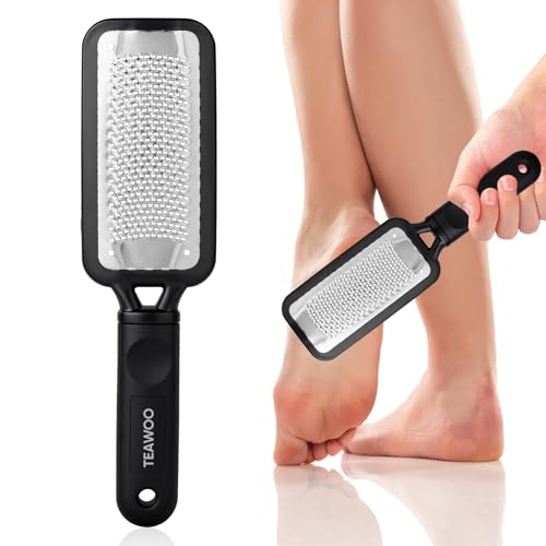 TEAWOO Large Stainless Steel Foot File Callus Remover – Waterproof Pedicure Tool