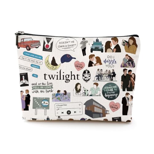 Twilight Movie Inspired Cosmetic Bag - Small Makeup Organizer with Zipper for Fans & Gifts