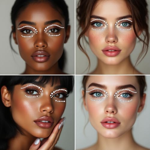 FaceGem London Self-Adhesive Rhinestone Face Jewels for Festival Makeup