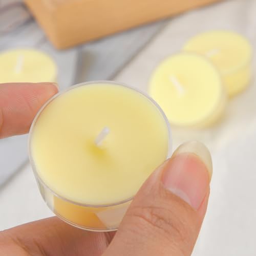 Citronella Tea Candles - 12 Pack, 4 Hour Burn, Natural Soy Wax