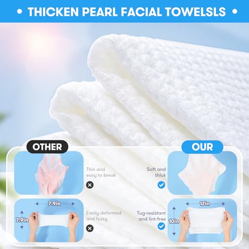 Beauntangly XL Biodegradable Face Towels - 50 Soft, Lint-Free Wipes