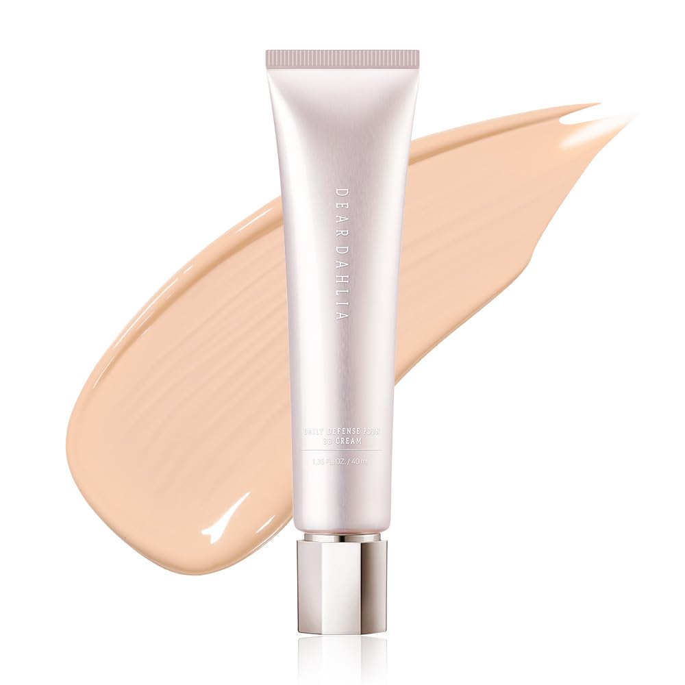 DEAR DAHLIA Daily PDRN BB Cream (Light Beige) - Lightweight Skin Tint with Centella PDRN, Medium Coverage for Dewy Glass Skin Glow, Moisturizing Vegan Korean Makeup Base. 1.35 fl oz
