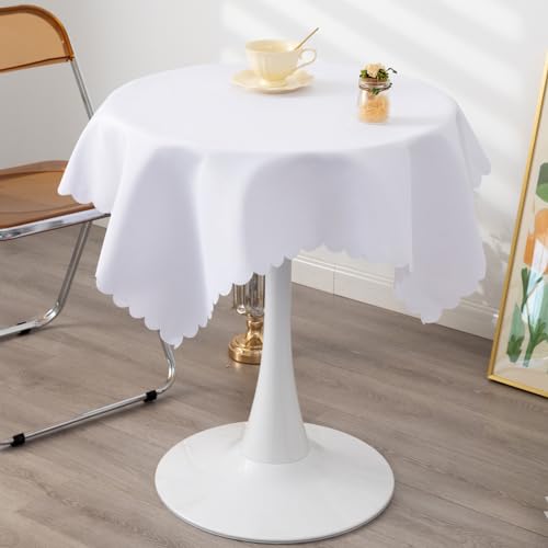 36x36 Inch White Tablecloth - Wrinkle Resistant for Parties & Weddings