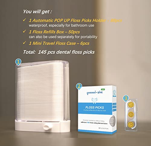Automatic Floss Picks Holder - Hygienic Touch Dispense Storage Box (88 Picks)