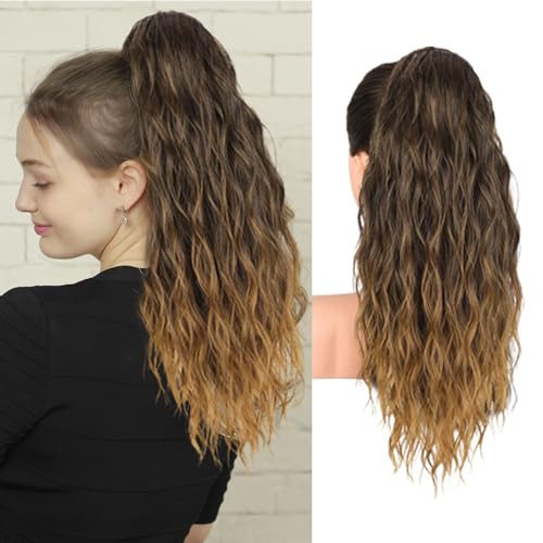 16in Curly Drawstring Ponytail Extension for Black Women - T1B/27