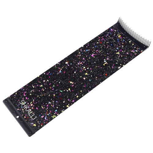 Professional Carbon Fiber Hair Coloring Board with Comb Teeth, Lightweight Slim Bleaching Board for Salon Hair Highlighting Balayage (Glitter Black S_130345)
