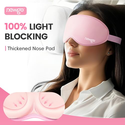 NEWGO 3D Cooling Eye Mask - Weighted Sleep Mask for Puffiness Relief