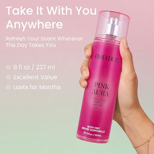 Forever 21 Pink Aura Body Mist - Flirty Floral Fragrance, 8 fl oz