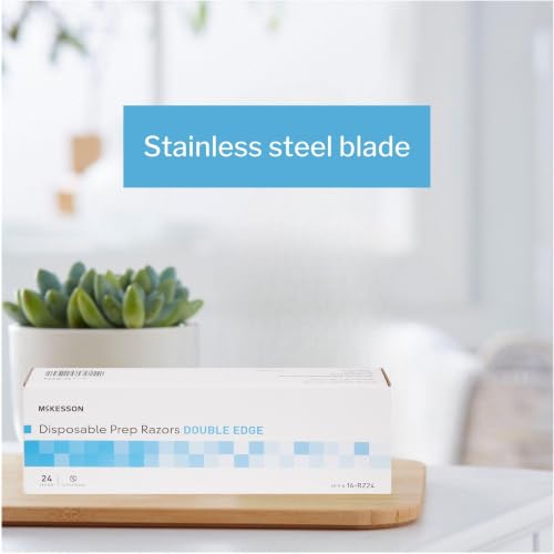 McKesson Disposable Prep Razors, Single Blade Stainless Steel, 24 Count