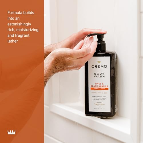 Cremo Body Wash for Men - Spice & Black Vanilla, 32 Fl Oz, Moisturizing & Fragrant