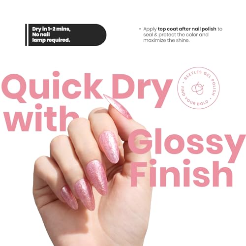 Beetles Pearl Pink Quick Dry Nail Polish - 15ML Shimmer Finish
