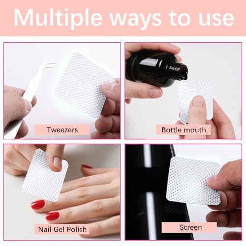 Lipetol 1500 Pcs White Lint-Free Nail Wipes for Gel Nails & Nail Art – Non-Lint Polish Remover Pads