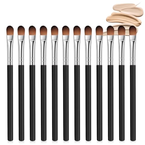 12 Pcs Flat Concealer & Eyeshadow Brush Set - Makeup Tools