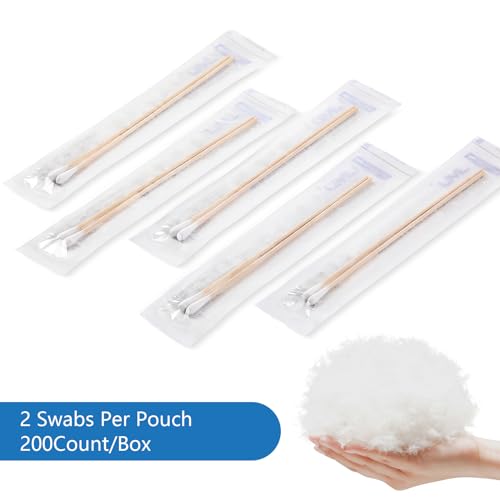 JMU 6 Inch Sterile Cotton Swabs Pack of 200 - Medical Grade Applicators