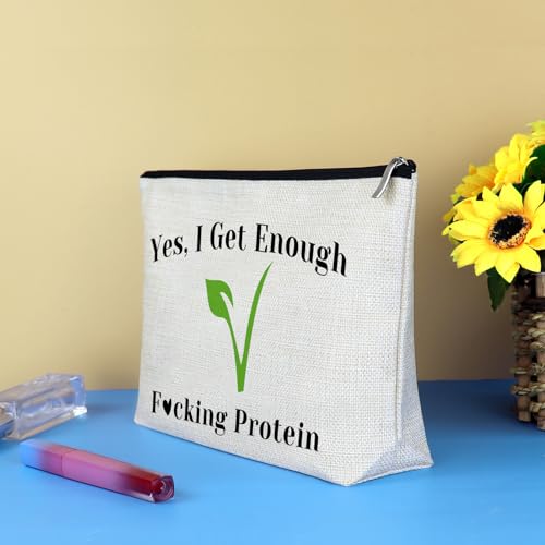 Vegetarian Lover Gift Makeup Bag - Mikela Vegan Zipper Pouch