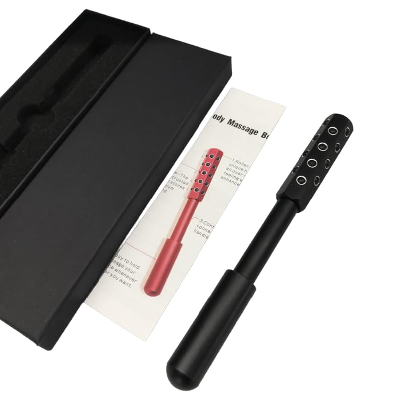 Betypura 24-Stone Facial Roller - Cooling Germanium Skin Massager, Black