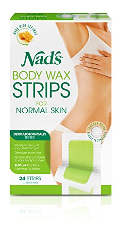Nad's Hair Removal Wax Strips - 24 Count Double-Sided Contour Weave