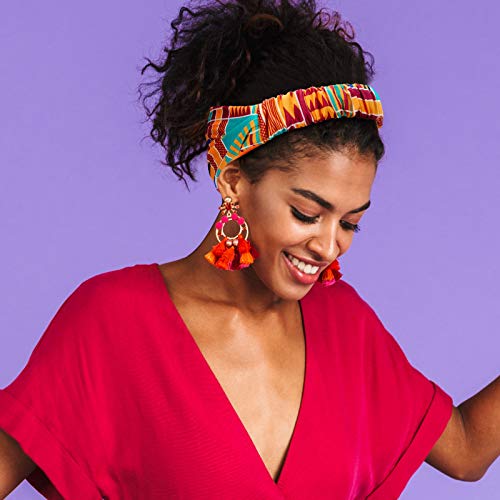 8 Pcs Boho African Headbands for Women - Stretchy Hair Accessories