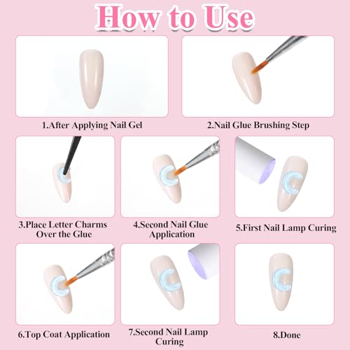 TIESOME 300 Pcs Candy Resin Letter Nail Charms for DIY Art