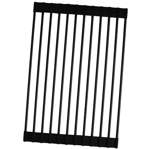 Silicone Wrapped Dish Drying Rack - Foldable, Heat Resistant, 14.5" x 7"