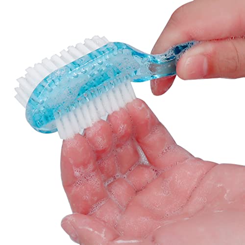 Two-Sided Nail Brush Set - Ergonomic Grip, Soft & Stiff Bristles, 4 PCS