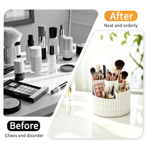 KDYNIX Extra Small 360° Rotating Makeup Brush & Cosmetic Organizer - Grey