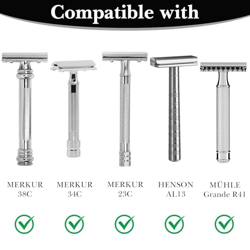 Linkidea Vegan Leather Razor Head Cover for Safety Razors Travel Protection