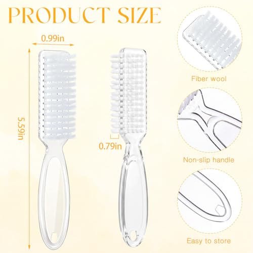 Patelai 15 Pieces Nail Brush Set with Clear Handles – Non-Slip Grip Fingernail & Toe Cleaning