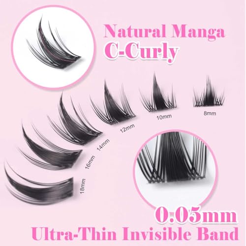Kisslily Manga Lash Clusters - Wispy DIY Individual Eyelashes 8-19mm