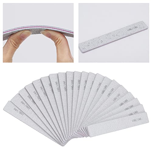 50 Count Nail Files 100/180 Grit Double-Sided Emery Boards