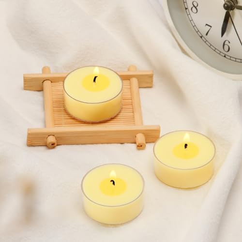 Citronella Tea Candles - 12 Pack, 4 Hour Burn, Natural Soy Wax