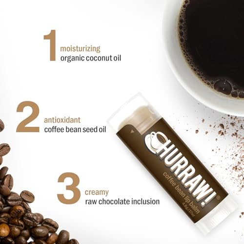 Hurraw! Coffee Bean Lip Balm 2-Pack Organic Vegan Natural Lip Care