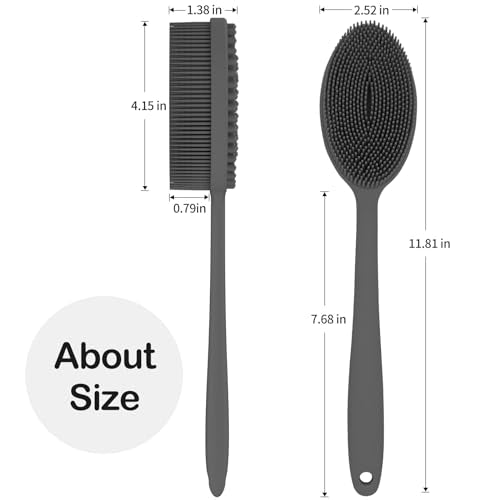 MateeyLife Silicone Body Scrubber with Handle for Gentle Exfoliation