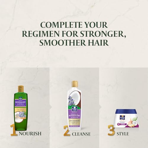 Parachute Advansed Rosemary Anti-Dandruff Shampoo 11.5 Fl Oz x2 with Coconut - Nourishing Hair & Scalp Detox