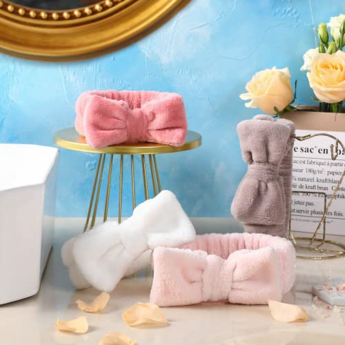 VITEVER 4 Pack Spa Headbands for Makeup & Skincare - Bow Design