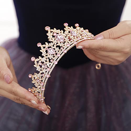 JWICOS Crystal Tiara Crown for Women & Girls - Wedding & Prom Hair Accessory