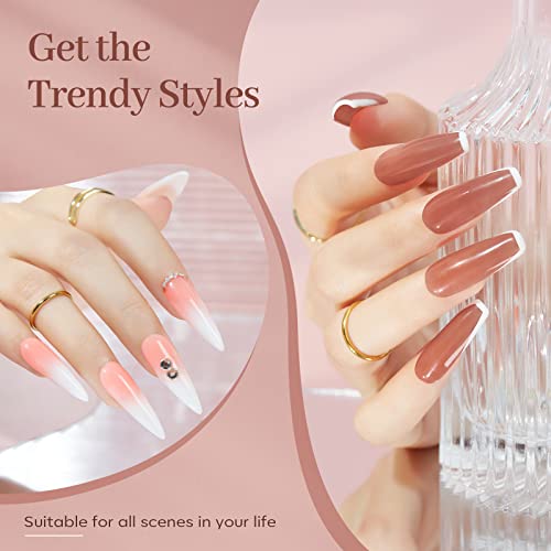 Modelones Poly Nail Gel Set 6 Colors Nude Pink Brown - A3-Pink Brown Variation
