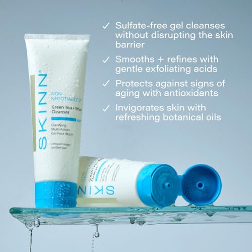 SKINN Morning Face Wash - Green Tea + Mint Cleanser (4oz)