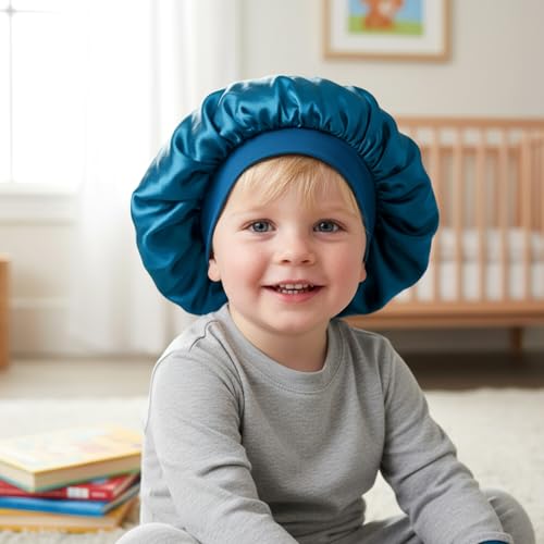 3-Pack Satin Bonnets for Kids - Soft Sleep Caps for Girls & Boys