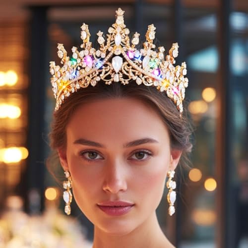 Brishow Light Up Tiara Crown for Women - Crystal Headband
