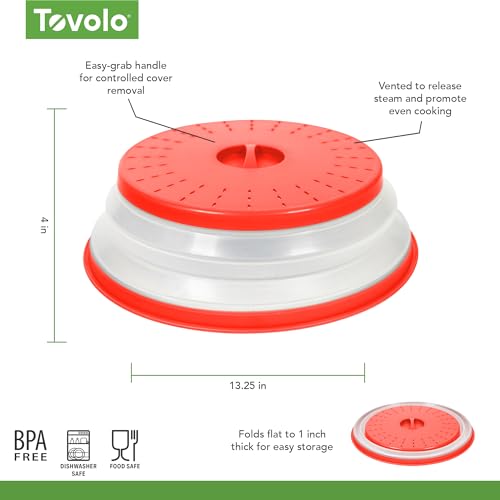 Tovolo Large Microwave Splatter Cover - Collapsible & Vented Silicone Lid