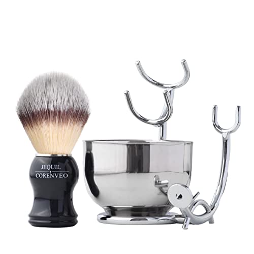 Deluxe Shaving Kit for Men - 3pcs Set with Brush, Bowl & Holder