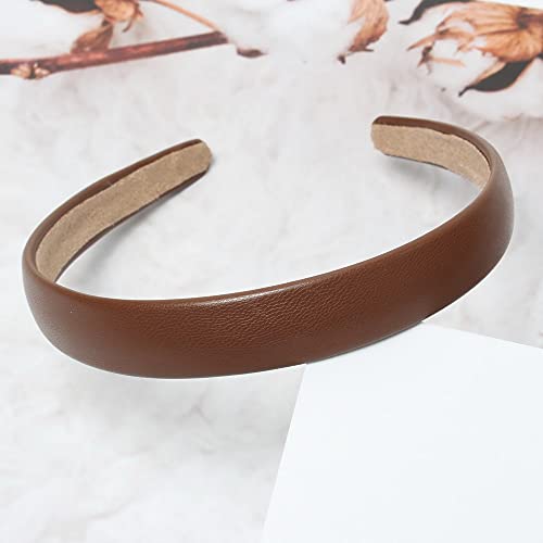 Cuizhiyu Leopard Print Headband 6PK - Faux Leather Wide Hairbands for Women & Girls, Leopard Variations