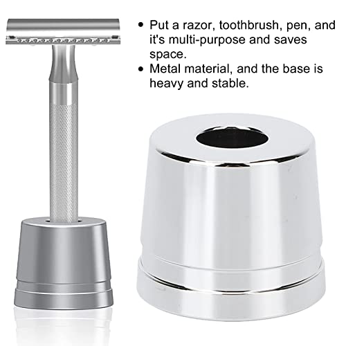 Compact Silver Metal Shaver Holder - Multi-Purpose Stand for Men