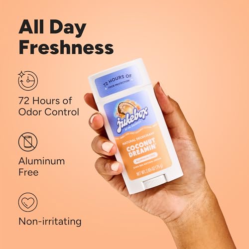 Jukebox Natural Deodorant for Women - Aluminum Free, 72-Hour Odor Control, Coconut Dreamin' Scent