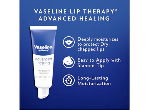 Vaseline Lip Therapy Advanced Healing Lip Balm, 0.35 oz Tube - 7 Pack