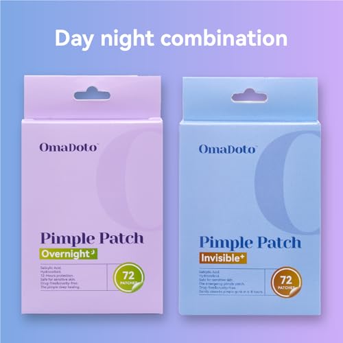 Day & Night Acne Patches - 144 Count Hydrocolloid Zit Stickers with Salicylic Acid