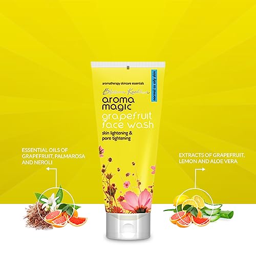 Aroma Magic Grapefruit Face Wash - Daily Oil-Control Cleanser for Normal to Oily Skin, Pore Tightening & Refreshing 100ml